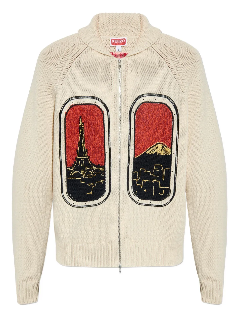 Шерстяной кардиган с изображением Эйфелевой башни и горы Фудзи KENZO, нейтральный
Шерстяной кардиган с изображением Эйфелевой башни и горы Фудзи KENZO, нейтральный