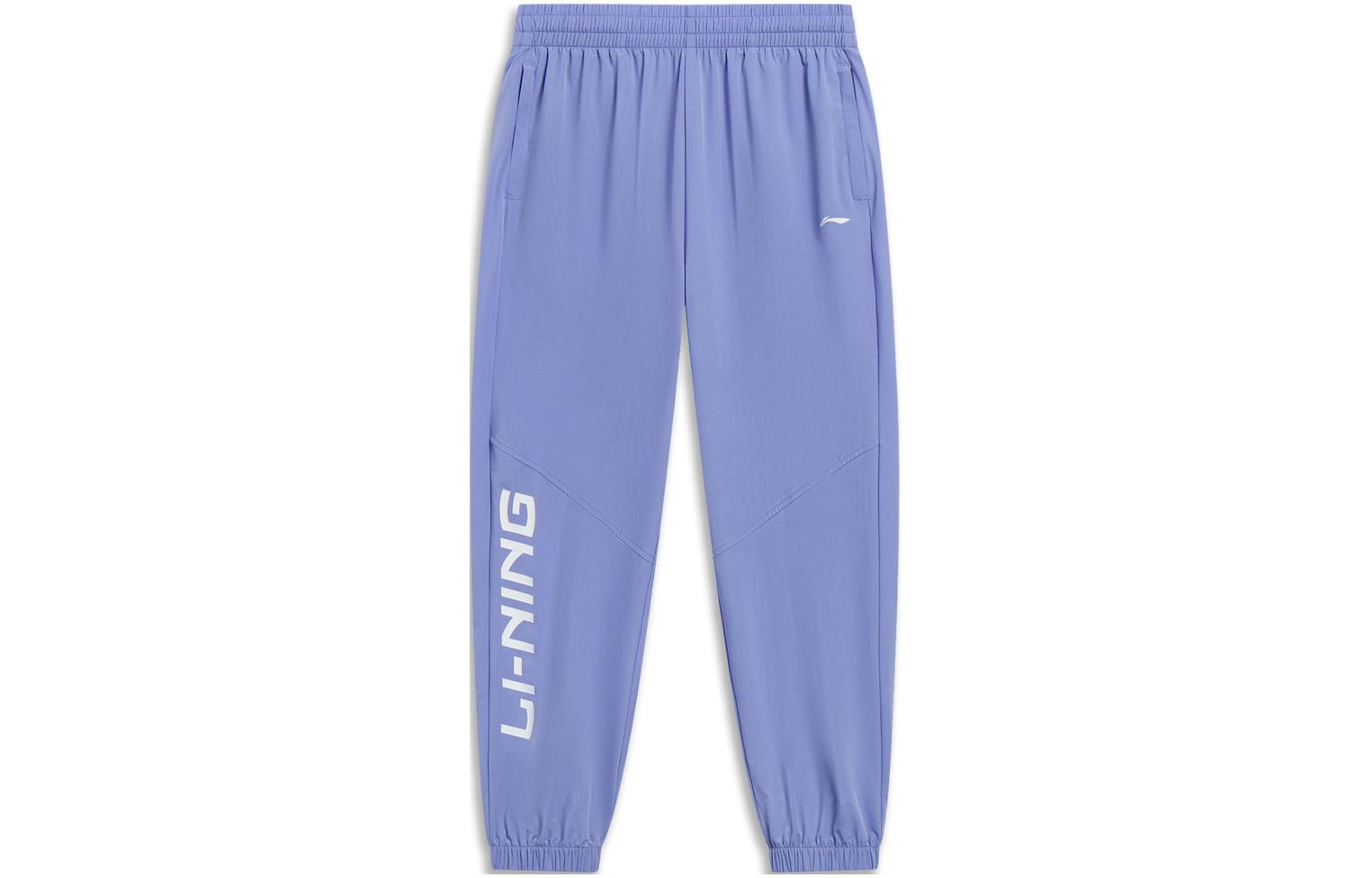 LiNing Спортивная Трендовая Серия Вязаные Спортивные Штаны Мужские Голубой Бабочка, Синий Крыло Бабочки