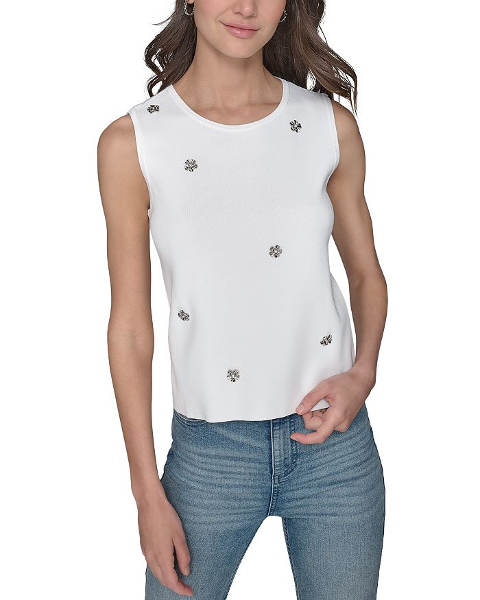 Цветочный трикотажный топ KARL LAGERFELD PARIS, белый
Цветочный трикотажный топ KARL LAGERFELD PARIS, белый