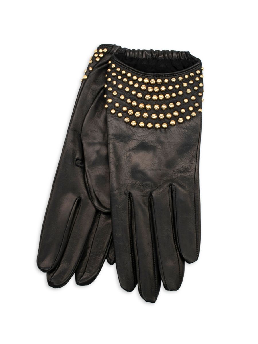 Кожаные перчатки с заклепками Portolano, черный
Кожаные перчатки с заклепками Portolano, черный