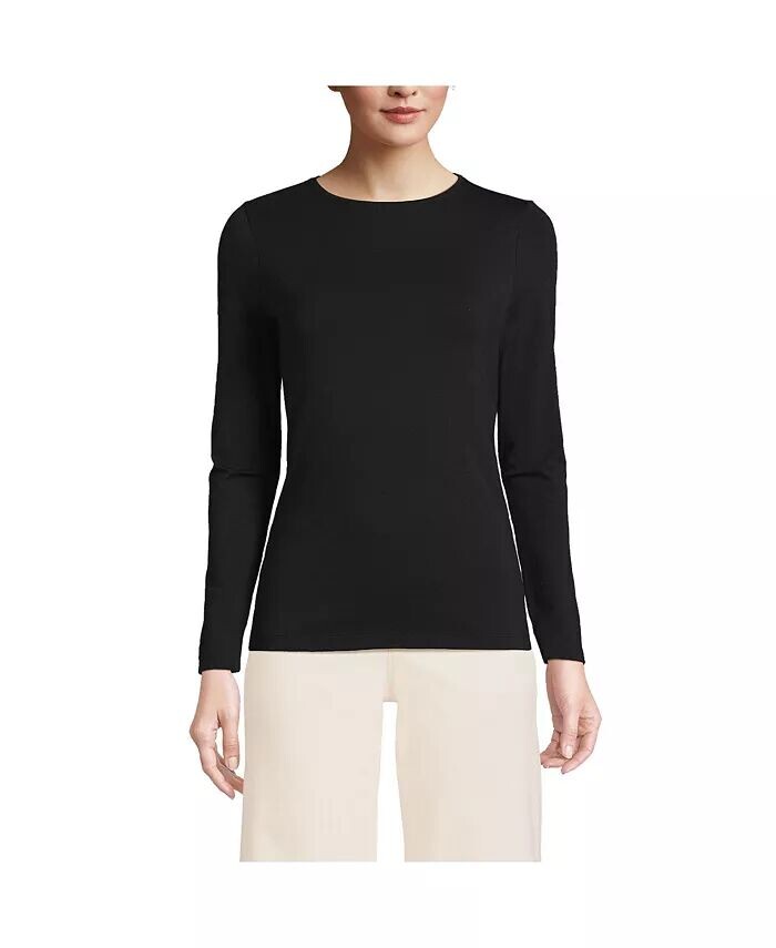 Легкая футболка Petite с круглым вырезом и длинными рукавами из джерси Lands' End, черный
Легкая футболка Petite с круглым вырезом и длинными рукавами из джерси Lands' End, черный