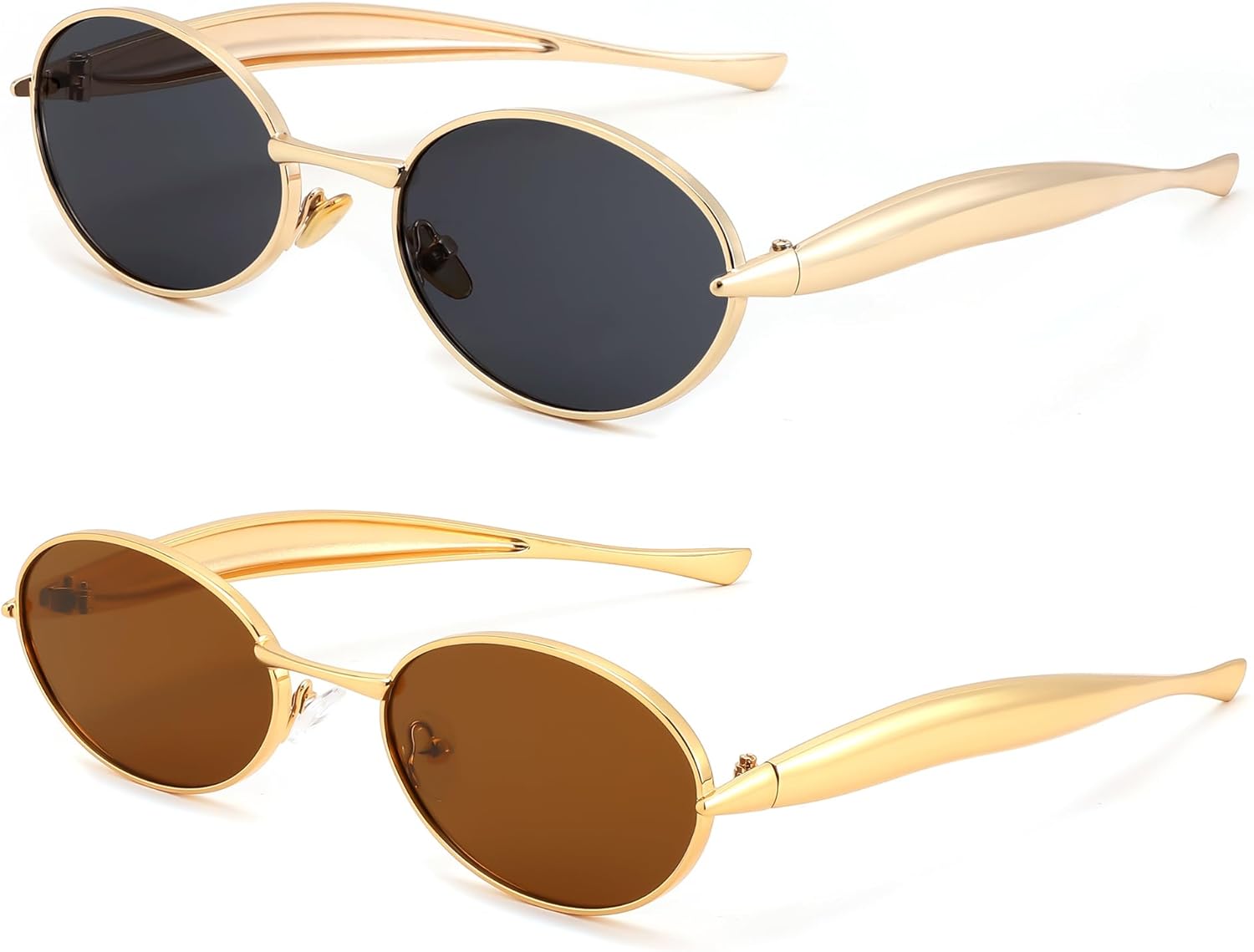 Солнцезащитные очки FEISEDY Retro Oval для женщин и мужчин - массивная металлическая оправа золотистого цвета, защита от УФ-излучения UV400, подходят для вождения и повседневного ношения, артикул B0312, 2pack(gold/Grey+gold/Tea)
Солнцезащитные очки FEISEDY Retro Oval для женщин и мужчин - массивная металлическая оправа золотистого цвета, защита от УФ-излучения UV400, подходят для вождения и повседневного ношения, артикул B0312, 2pack(gold/Grey+gold/Tea)