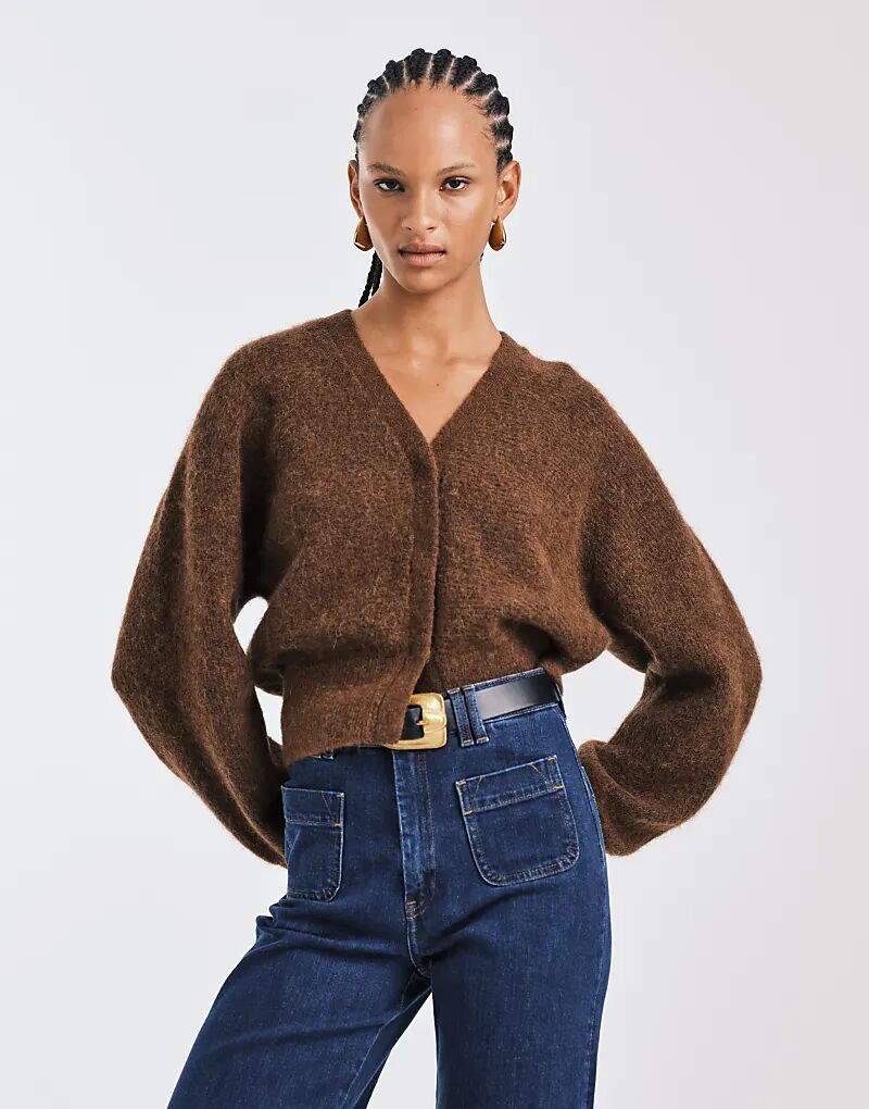 & Other Stories Короткий вязаный кардиган из альпаки и шерсти коричневого цвета
& Other Stories Короткий вязаный кардиган из альпаки и шерсти коричневого цвета