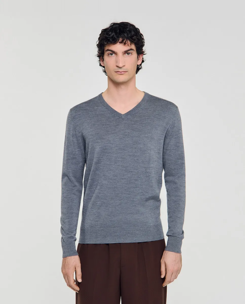 Мужской свитер из тонкой шерсти Sandro, светло-серый
Мужской свитер из тонкой шерсти Sandro, светло-серый