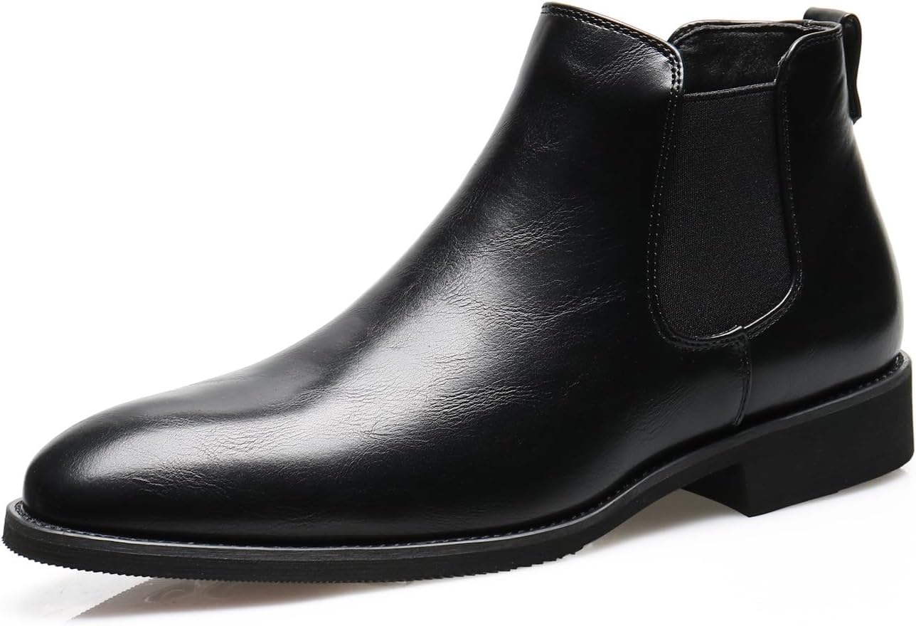 Мужские кожаные ботинки Chelsea Santimon, деловые с заостренным носком, повседневные кожаные ботинки до щиколотки, черный
Мужские кожаные ботинки Chelsea Santimon, деловые с заостренным носком, повседневные кожаные ботинки до щиколотки, черный