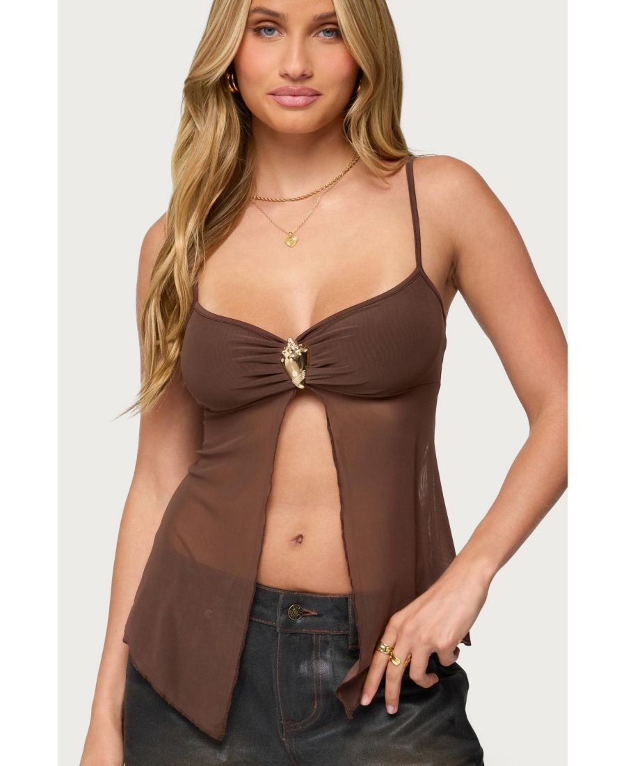 Женский топ Reeve с разрезом спереди и прозрачной сеткой Edikted, Brown
Женский топ Reeve с разрезом спереди и прозрачной сеткой Edikted, Brown