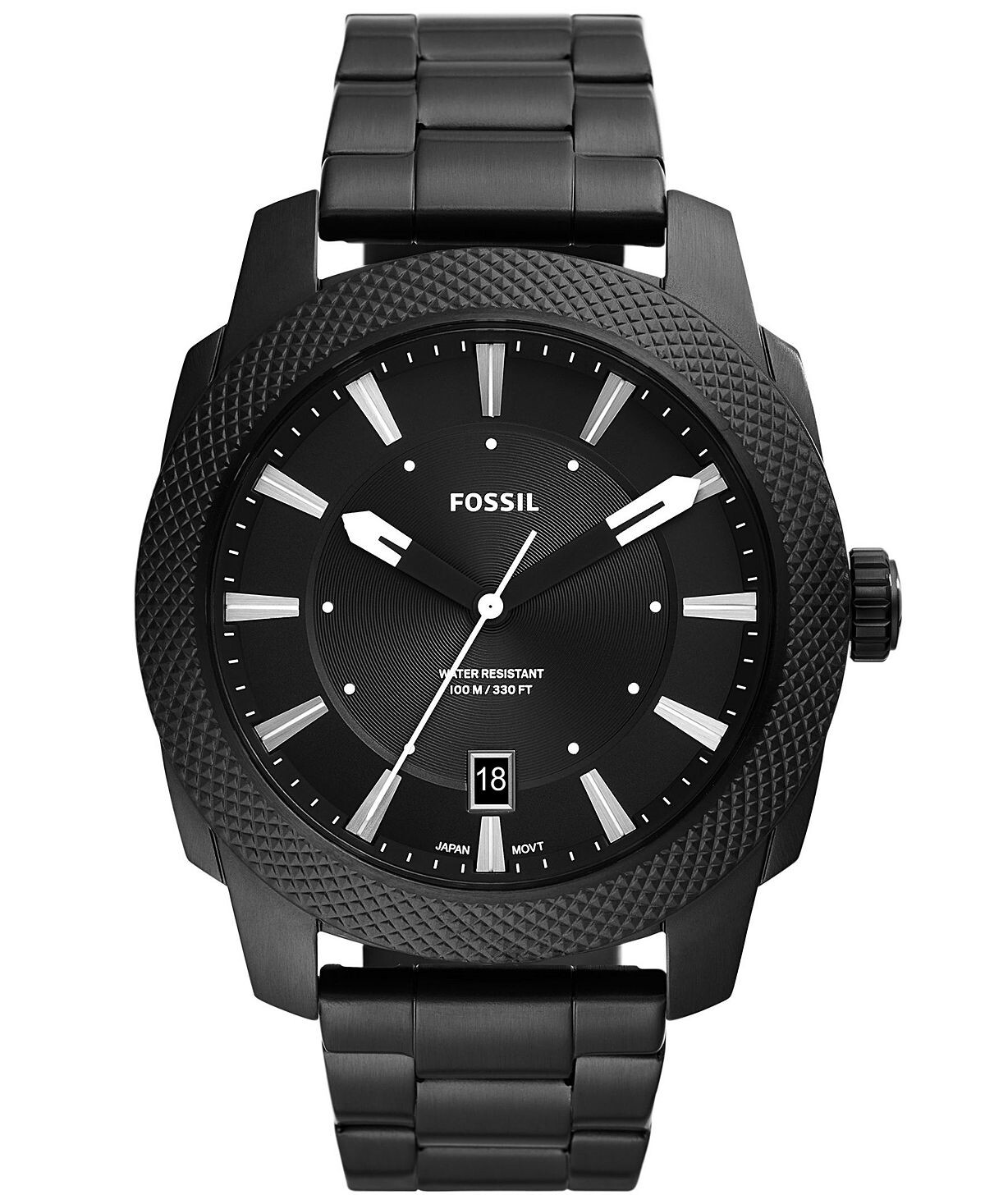 Мужские кварцевые часы-браслет из нержавеющей стали черного цвета, 49 мм Fossil 
Мужские кварцевые часы-браслет из нержавеющей стали черного цвета, 49 мм Fossil