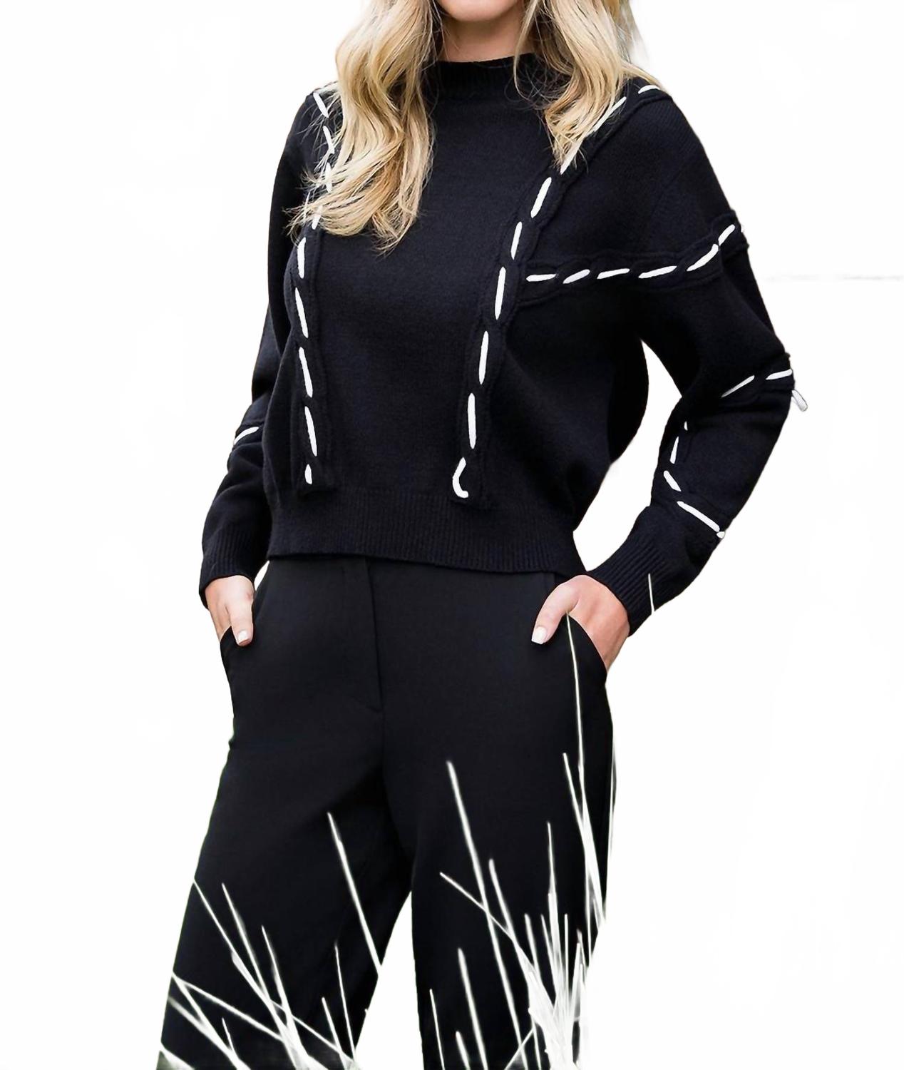 THML Вязаный свитер с узором, черный
THML Вязаный свитер с узором, черный