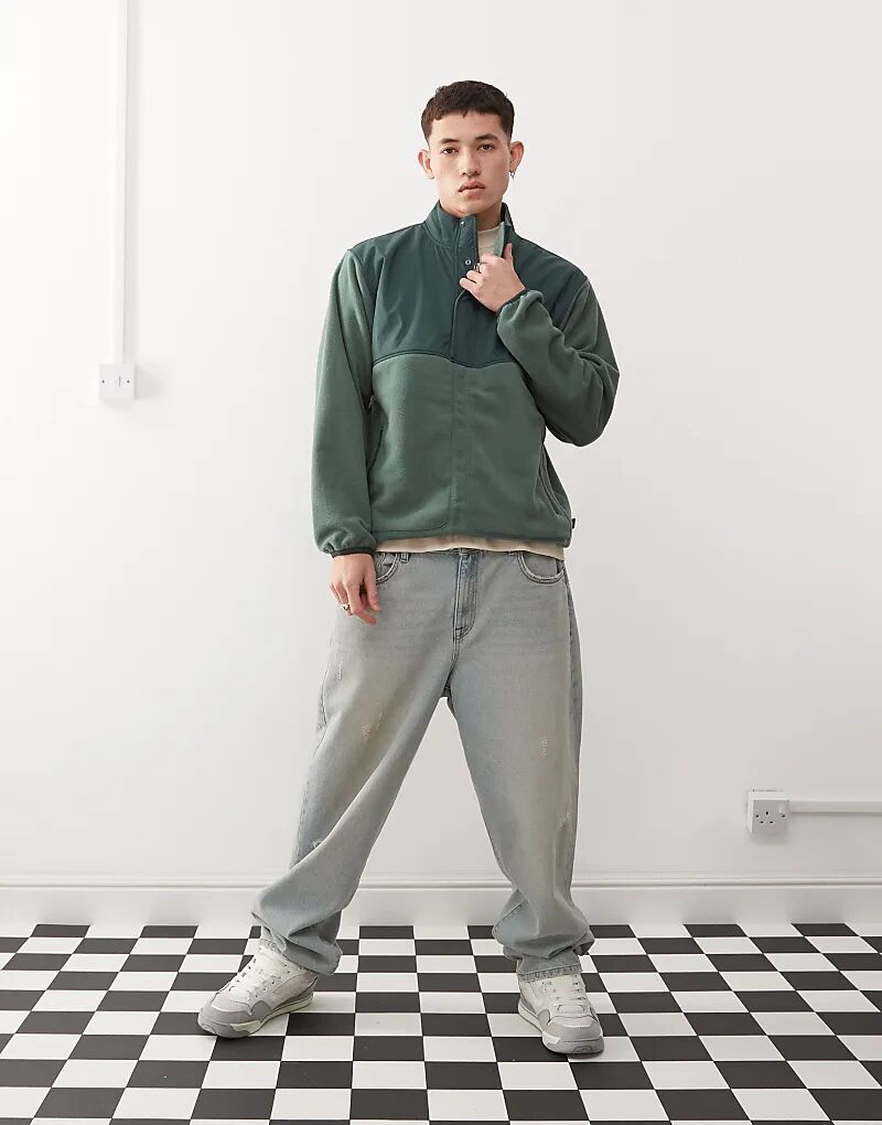 Флисовая куртка ranford polar с застежкой-молнией на половину длины темно-зеленого цвета Vans 
Флисовая куртка ranford polar с застежкой-молнией на половину длины темно-зеленого цвета Vans