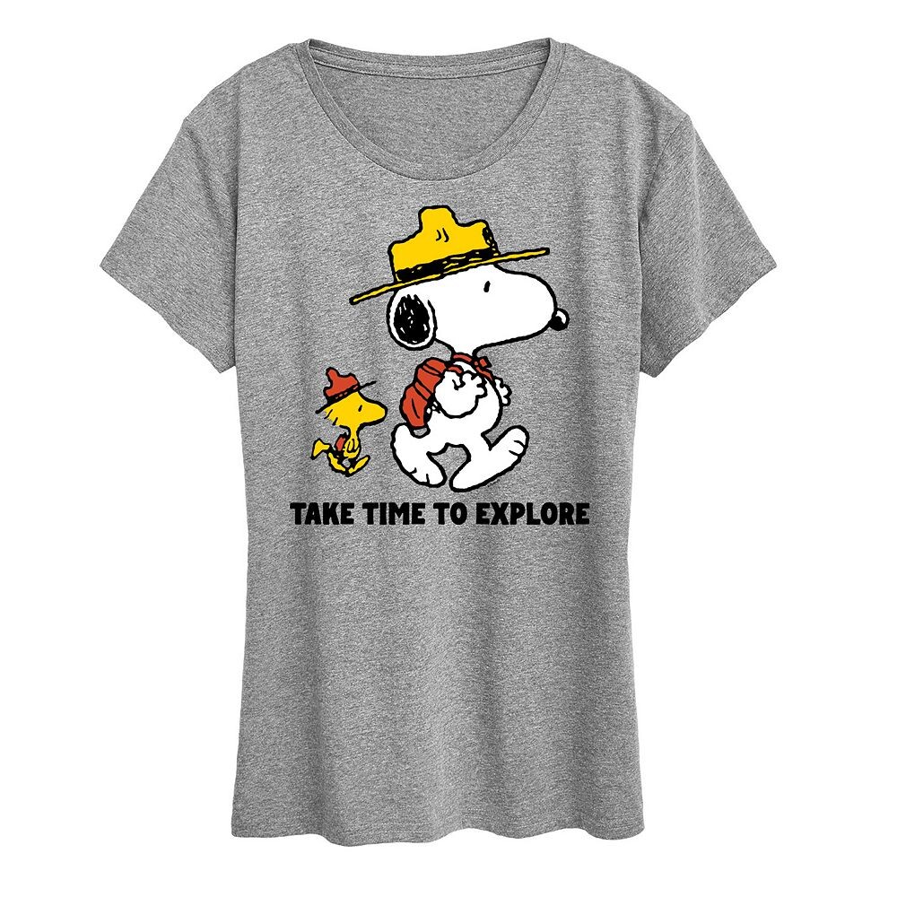 Женская футболка Peanuts Snoopy & Woodstock Take Time to Explore с графическим рисунком Licensed Character, цвет Heather Gray
Женская футболка Peanuts Snoopy & Woodstock Take Time to Explore с графическим рисунком Licensed Character, цвет Heather Gray
