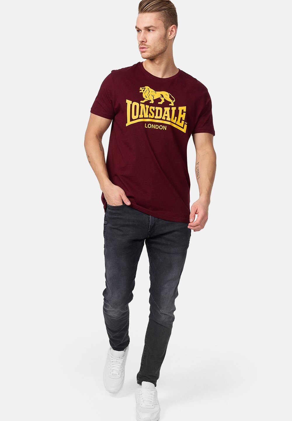 Футболки с принтом NORMALE PASSFORM LOGO Lonsdale, темно-красный 
Футболки с принтом NORMALE PASSFORM LOGO Lonsdale, темно-красный