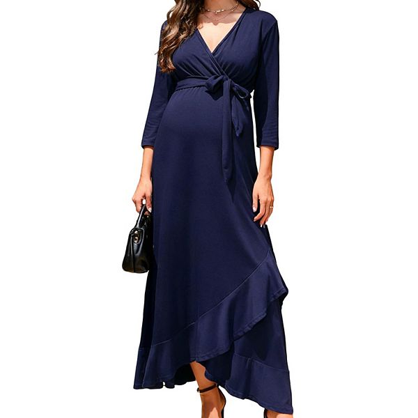 Женское платье макси с v-образным вырезом и 3/4 рукава для беременных Clearflower, Navy Blue
Женское платье макси с v-образным вырезом и 3/4 рукава для беременных Clearflower, Navy Blue