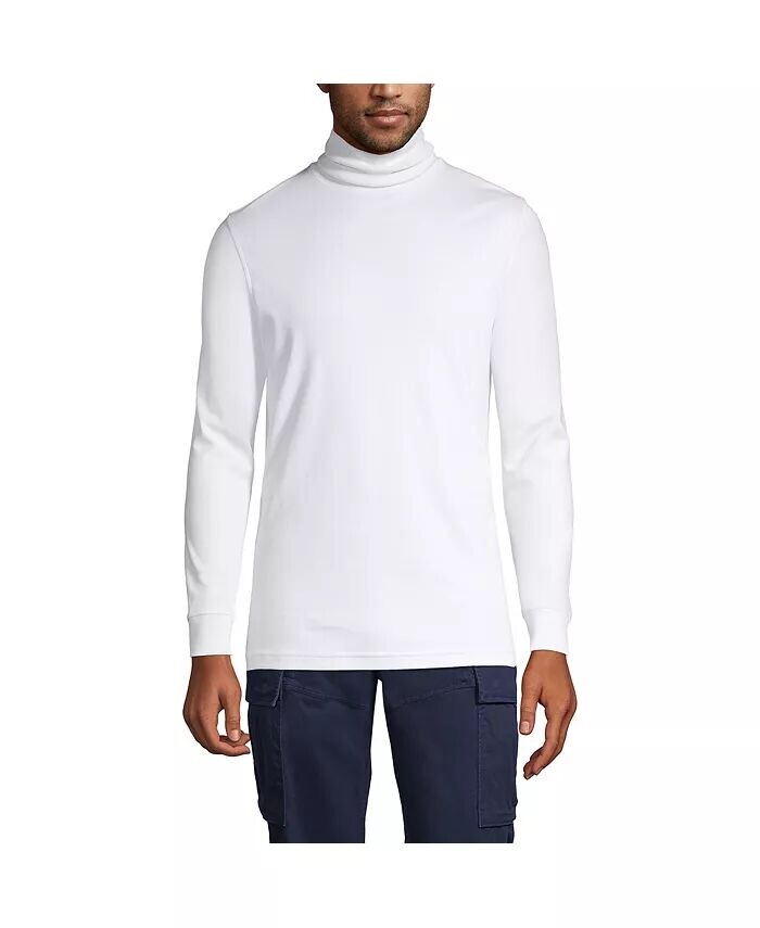 Мужская хлопковая водолазка Supima Lands' End, белый 
Мужская хлопковая водолазка Supima Lands' End, белый