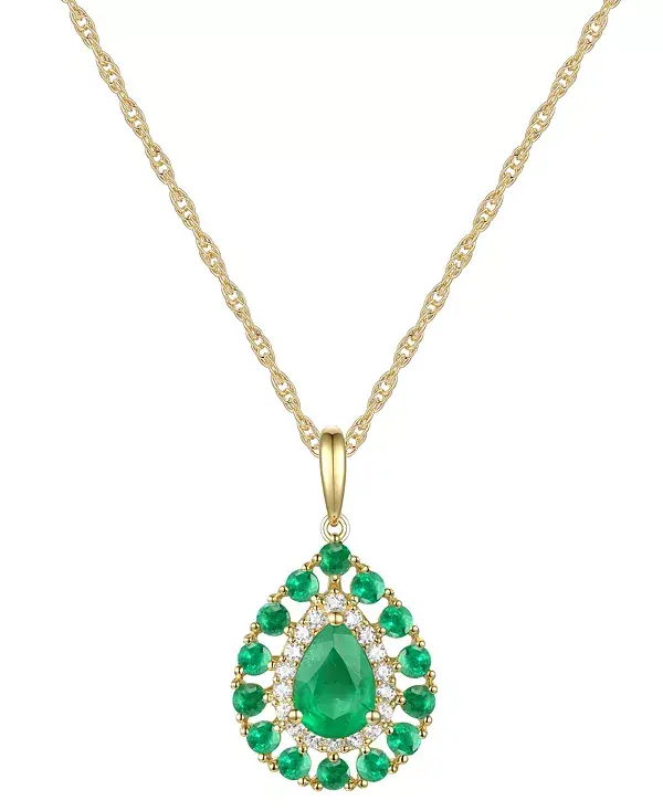 Ожерелье с подвеской в форме капли длиной 18 дюймов из 14-каратного золота (также с изумрудами и рубинами) с сапфирами (1-1/2 карата) и бриллиантами (1/10 карата) Macy'S, emerald
Ожерелье с подвеской в форме капли длиной 18 дюймов из 14-каратного золота (также с изумрудами и рубинами) с сапфирами (1-1/2 карата) и бриллиантами (1/10 карата) Macy'S, emerald