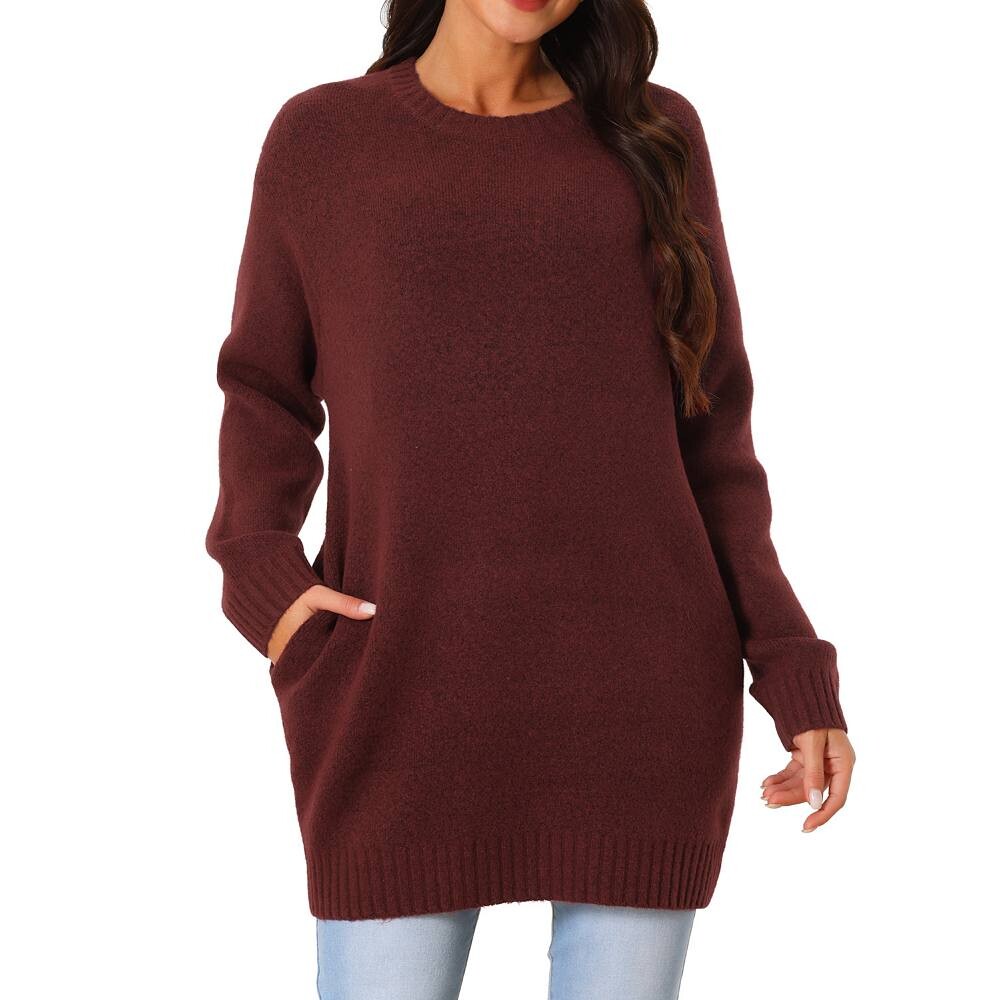 Женский повседневный свитер с круглым вырезом и длинными рукавами с карманами Seta T, цвет Wine Red
Женский повседневный свитер с круглым вырезом и длинными рукавами с карманами Seta T, цвет Wine Red