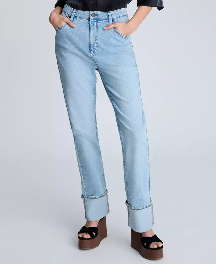 Женские джинсы прямого кроя с высокой талией и широкими манжетами Kenneth Cole, синий
Женские джинсы прямого кроя с высокой талией и широкими манжетами Kenneth Cole, синий