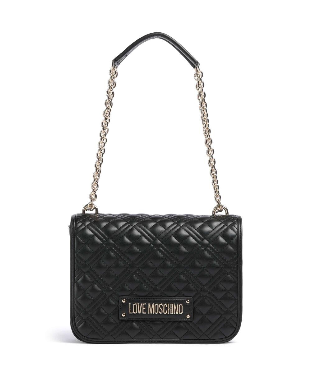 Стеганая ламинированная сумка через плечо из искусственной кожи Love Moschino, черный 
Стеганая ламинированная сумка через плечо из искусственной кожи Love Moschino, черный