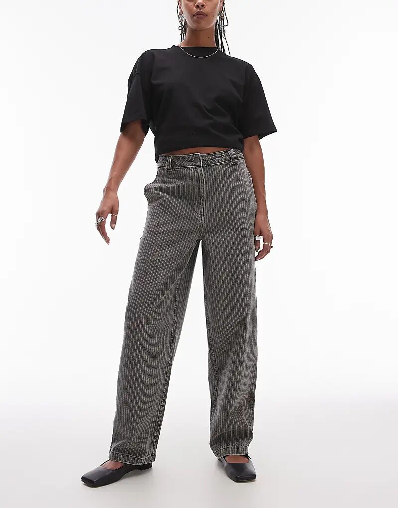 Прямые брюки в полоску коричневого цвета Topshop
Прямые брюки в полоску коричневого цвета Topshop