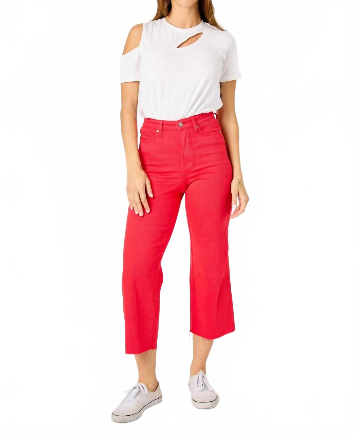 Кроп-джинсы с эффектом контроля живота красные Judy Blue
Кроп-джинсы с эффектом контроля живота красные Judy Blue