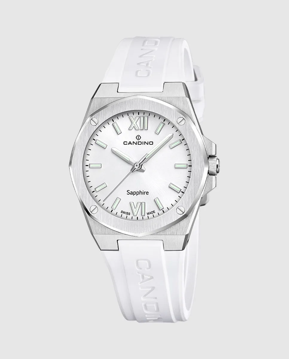 C4777/1 Женские повседневные белые резиновые часы Candino, белый
C4777/1 Женские повседневные белые резиновые часы Candino, белый