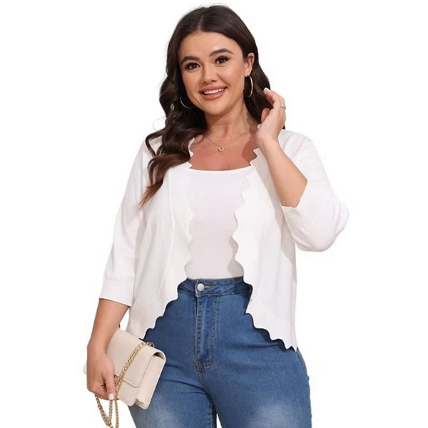 Женский кардиган с 3/4 рукавом и ажурным подолом Kojooin, White
Женский кардиган с 3/4 рукавом и ажурным подолом Kojooin, White