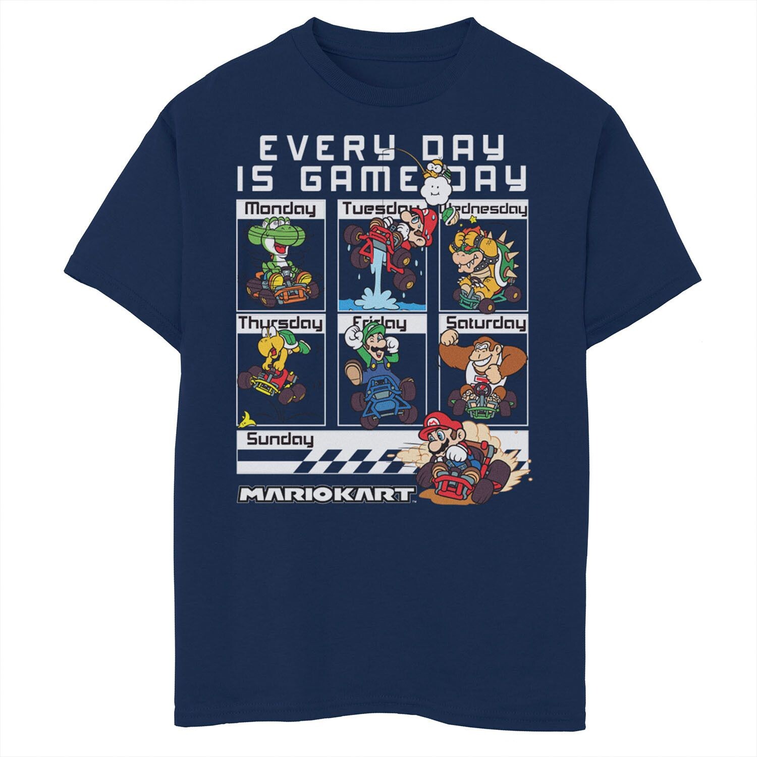 Футболка Nintendo Mario Kart Everyday Is Game Day для мальчиков 8–20 лет, групповая фотография Licensed Character
Футболка Nintendo Mario Kart Everyday Is Game Day для мальчиков 8–20 лет, групповая фотография Licensed Character