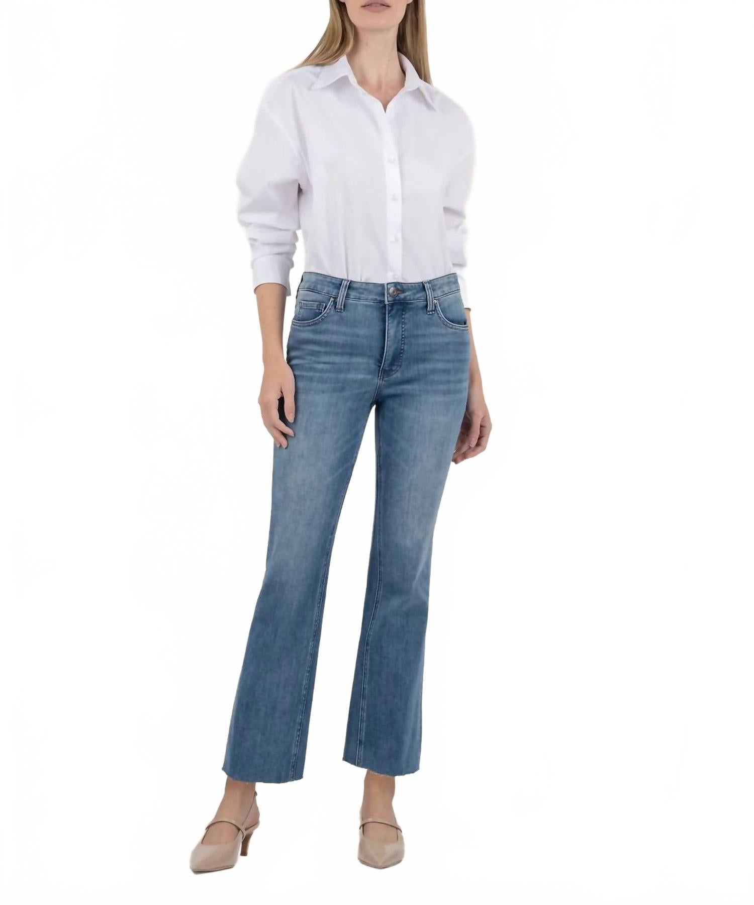 Келси Высокие зауженные джинсы с эффектом потертости KUT FROM THE KLOTH, Brace With Medium Base Wash 
Келси Высокие зауженные джинсы с эффектом потертости KUT FROM THE KLOTH, Brace With Medium Base Wash