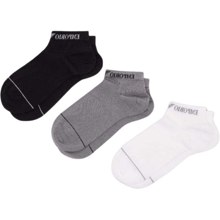 Мужские короткие носки, комплект из 3 пар Emporio Armani, 3 pack (белый+серый+черный)
Мужские короткие носки, комплект из 3 пар Emporio Armani, 3 pack (белый+серый+черный)
