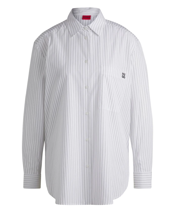 Полосатая рубашка оверсайз с бабочками Hugo, белый
Полосатая рубашка оверсайз с бабочками Hugo, белый