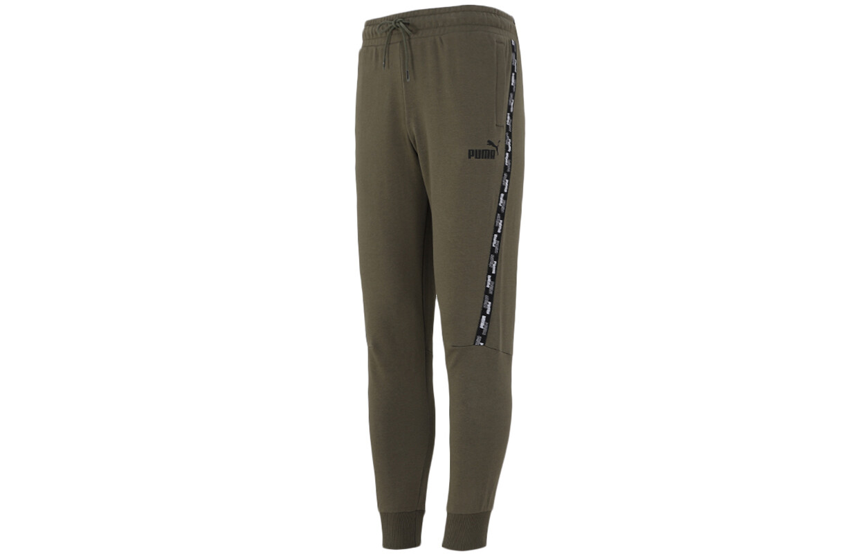 Трикотажные спортивные штаны мужские армейского зеленого цвета Puma, зеленый 
Трикотажные спортивные штаны мужские армейского зеленого цвета Puma, зеленый