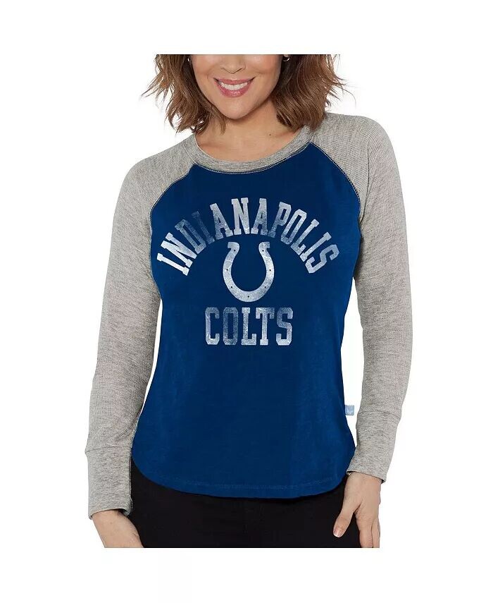 Женская футболка реглан с длинным рукавом Royal, Heather Grey Distressed Indianapolis Colts Waffle Knit G-III 4Her by Carl Banks
Женская футболка реглан с длинным рукавом Royal, Heather Grey Distressed Indianapolis Colts Waffle Knit G-III 4Her by Carl Banks