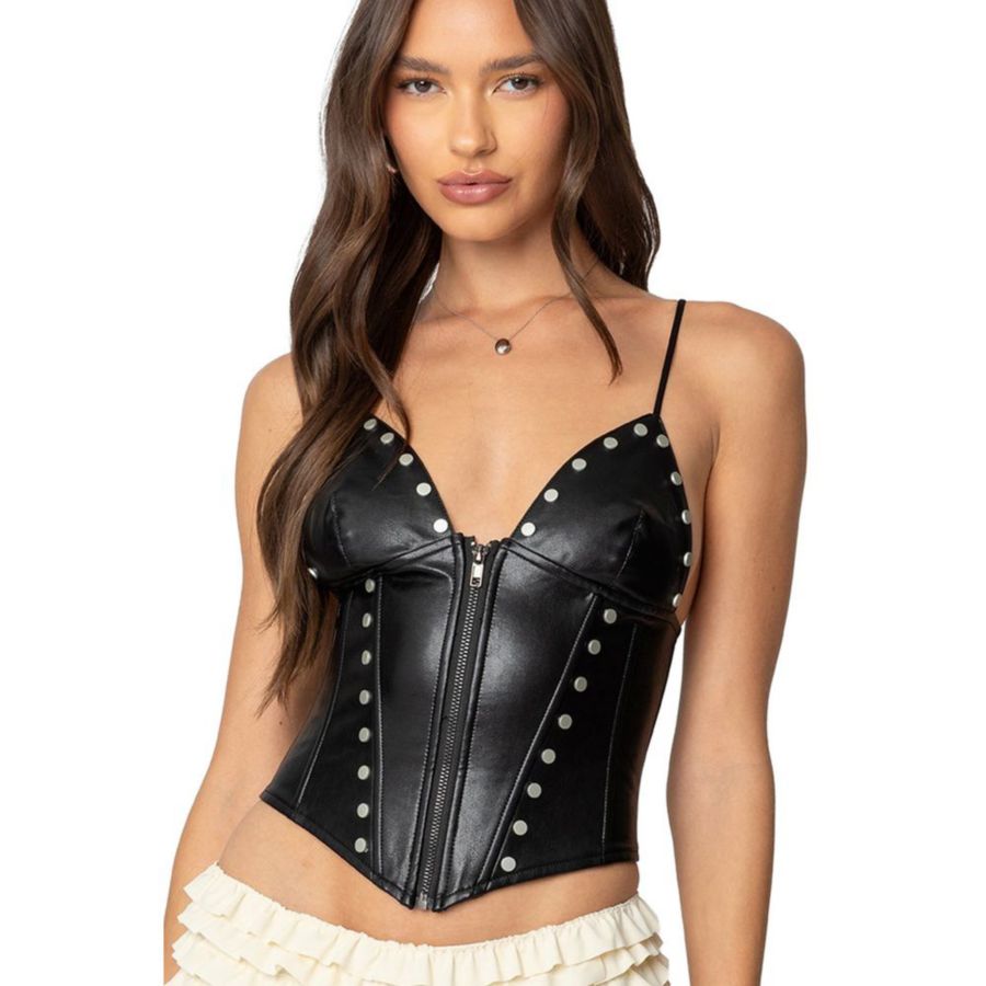 Женский корсет из искусственной кожи с заклепками Edikted, Black
Женский корсет из искусственной кожи с заклепками Edikted, Black