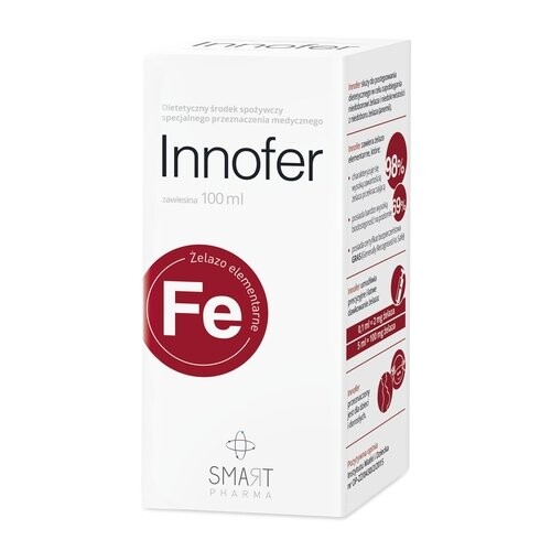 Innofer Пероральная суспензия восполняющая дефицит железа 100мл Smart Pharma 
Innofer Пероральная суспензия восполняющая дефицит железа 100мл Smart Pharma