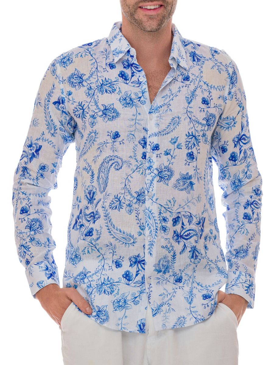 Льняная рубашка с цветочным принтом Ranee's, белый
Льняная рубашка с цветочным принтом Ranee's, белый