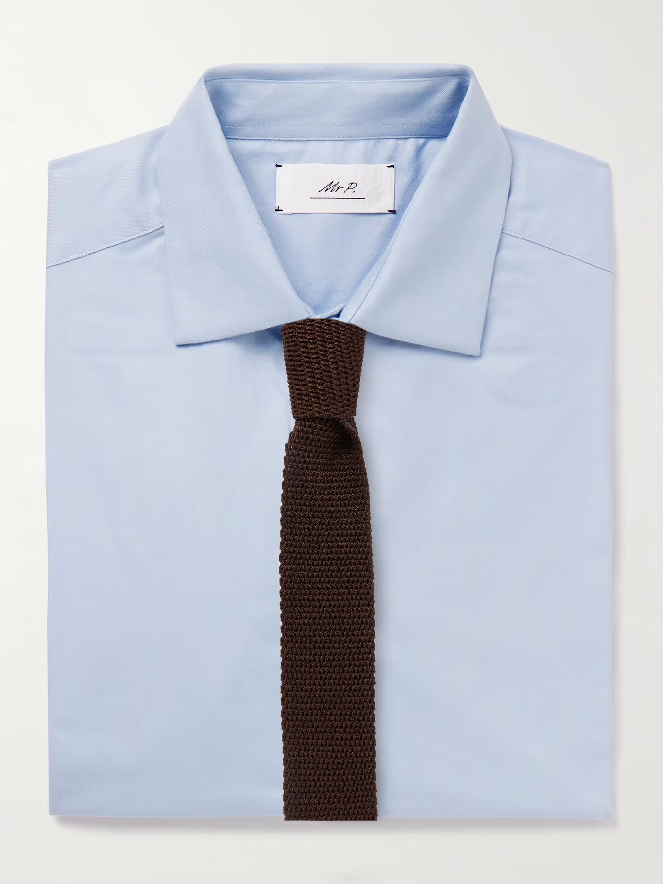 Рубашка из хлопкового твила с вырезом-воротником MR P., синий 
Рубашка из хлопкового твила с вырезом-воротником MR P., синий