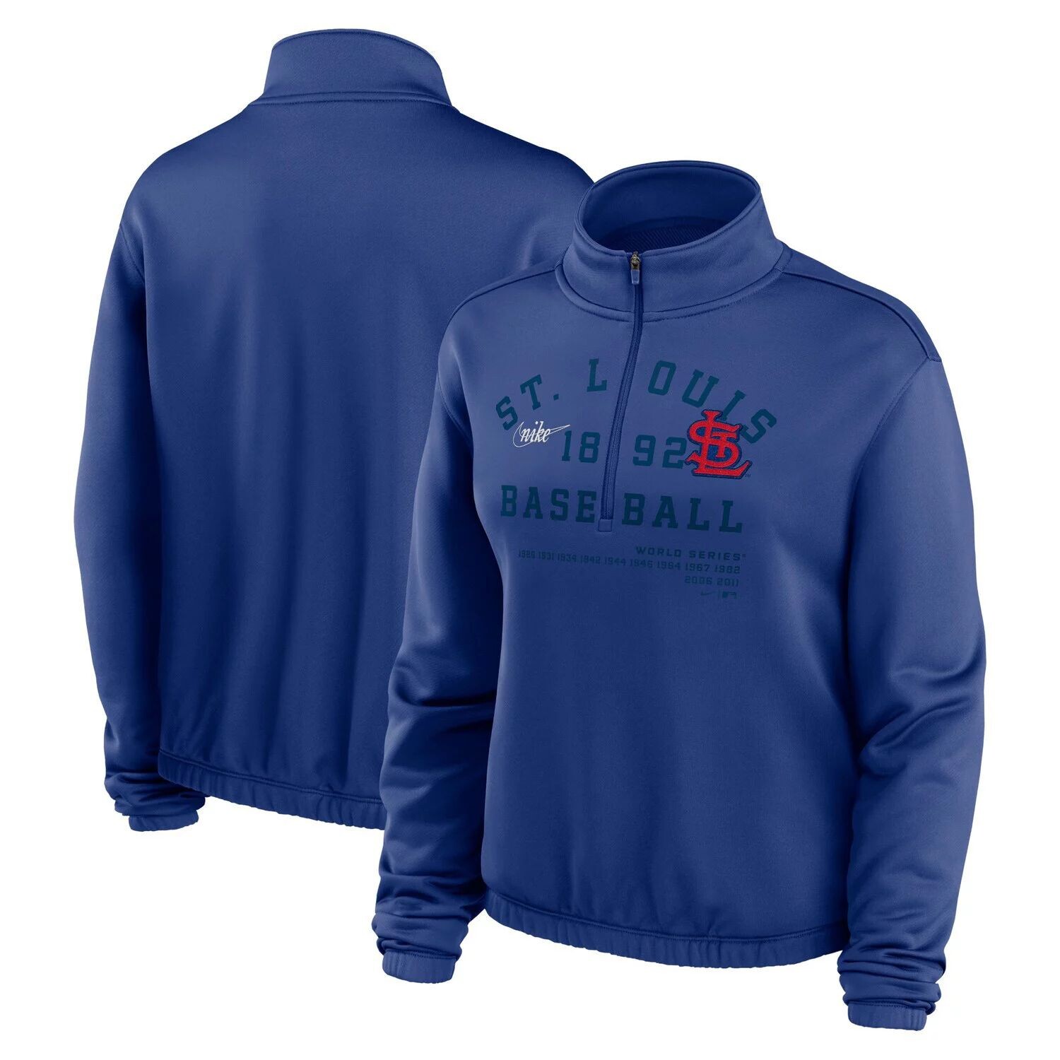 Женский свитшот с молнией до половины длины Nike Royal St. Louis Cardinals Rewind Splice Nike
Женский свитшот с молнией до половины длины Nike Royal St. Louis Cardinals Rewind Splice Nike
