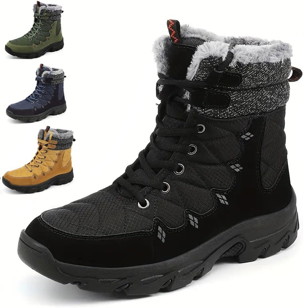 Мужские высокие зимние ботинки Cubicbee на шнуровке, с флисовой подкладкой до середины голени, теплые, с меховой подкладкой, противоскользящие, износостойкие, удобные для ходьбы, черный
Мужские высокие зимние ботинки Cubicbee на шнуровке, с флисовой подкладкой до середины голени, теплые, с меховой подкладкой, противоскользящие, износостойкие, удобные для ходьбы, черный