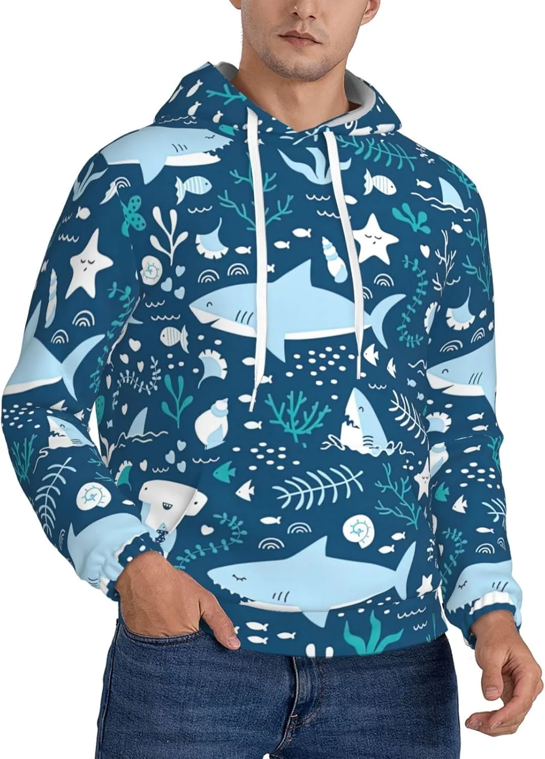 Мужская флисовая толстовка X-Large с капюшоном и карманом, принт Blue Fish SamLng
Мужская флисовая толстовка X-Large с капюшоном и карманом, принт Blue Fish SamLng