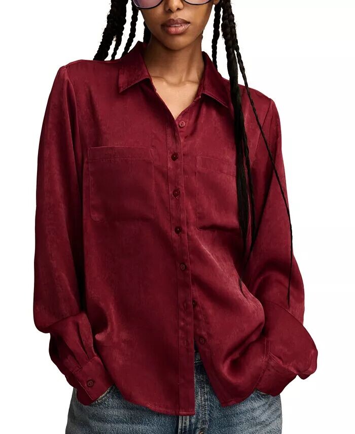 Женская рубашка из тисненого атласа на пуговицах Lucky Brand, красный
Женская рубашка из тисненого атласа на пуговицах Lucky Brand, красный