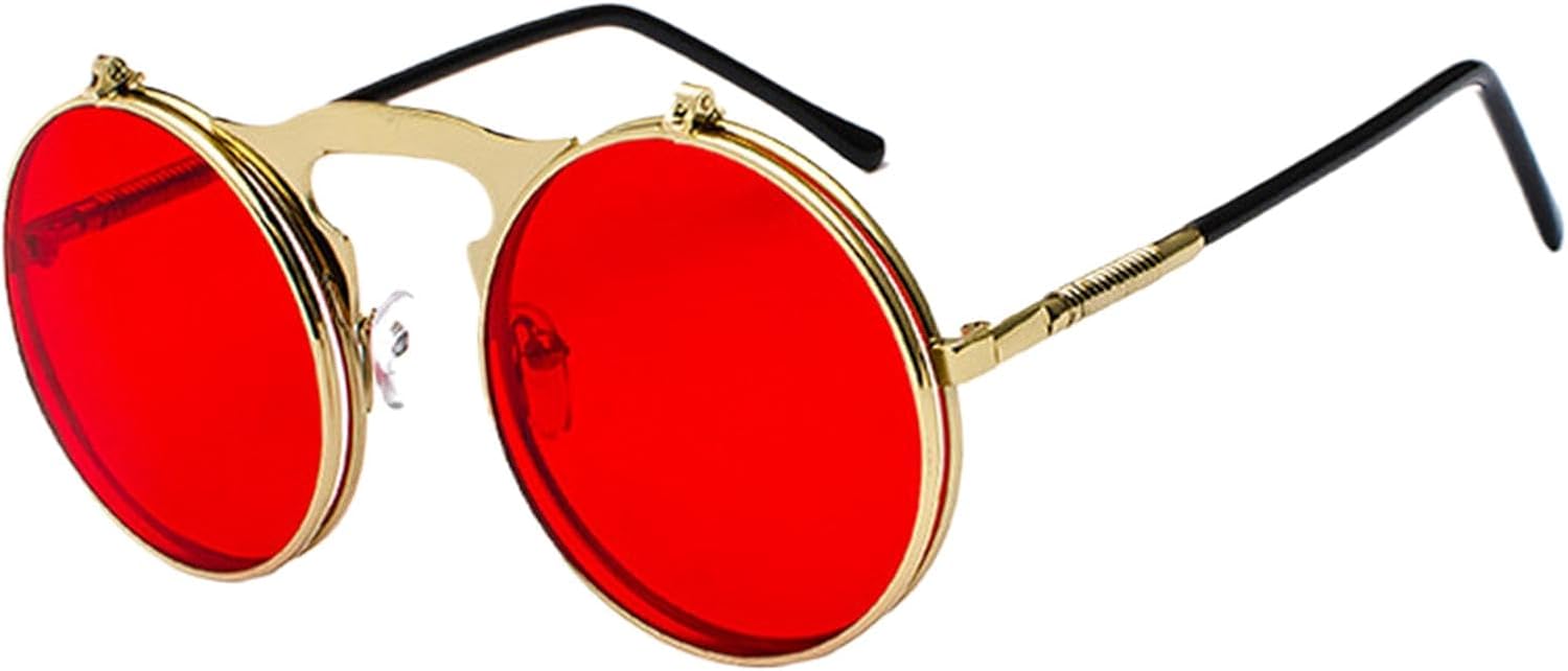 Солнцезащитные очки с защитой от УФ-излучения UV400 для женщин и мужчин | Складные дужки в стиле стимпанк, круглые, прозрачные, красные | для занятий спортом на открытом воздухе DSVIGF, Golden Clear Red
Солнцезащитные очки с защитой от УФ-излучения UV400 для женщин и мужчин | Складные дужки в стиле стимпанк, круглые, прозрачные, красные | для занятий спортом на открытом воздухе DSVIGF, Golden Clear Red