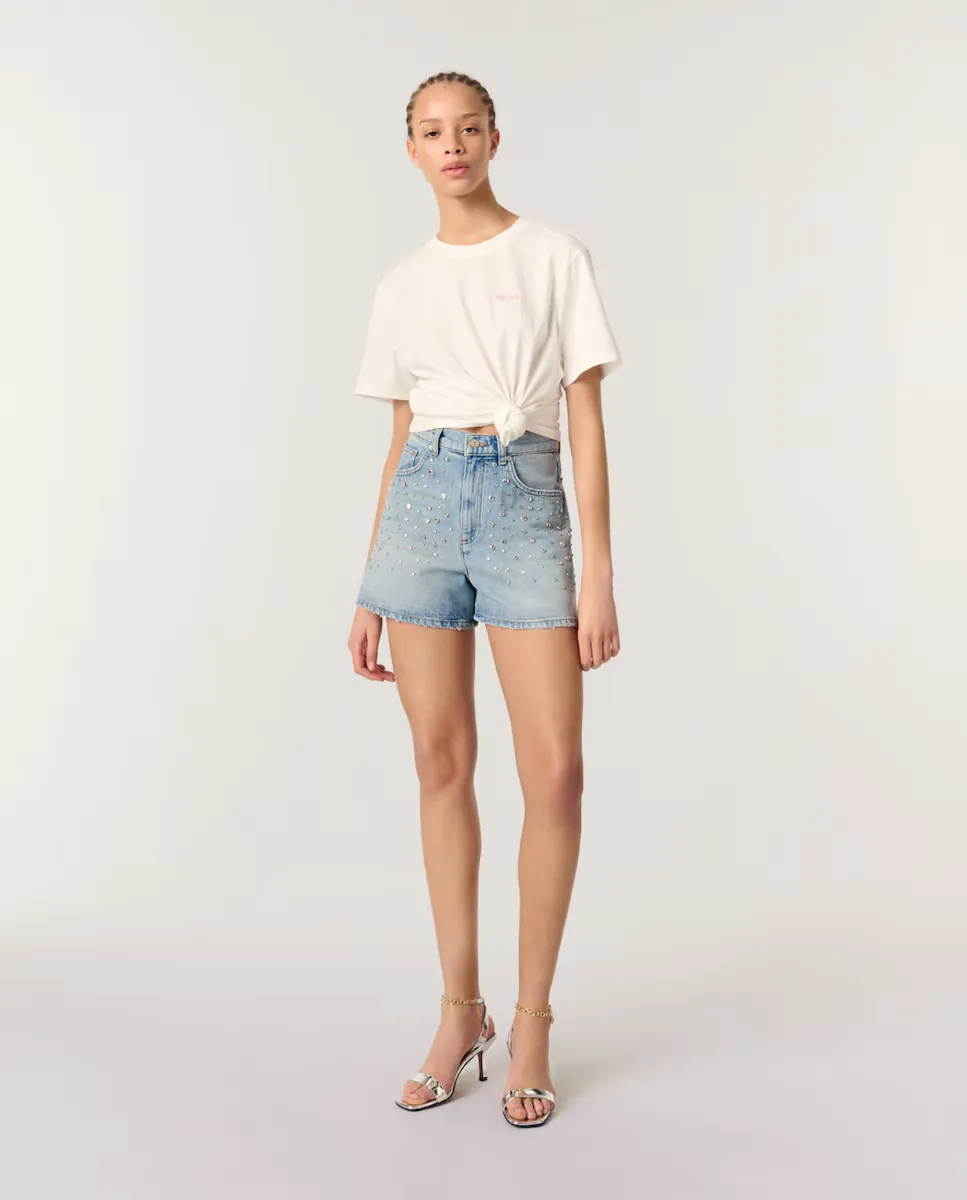 Женские джинсовые шорты с заклепками Maje, синий
Женские джинсовые шорты с заклепками Maje, синий