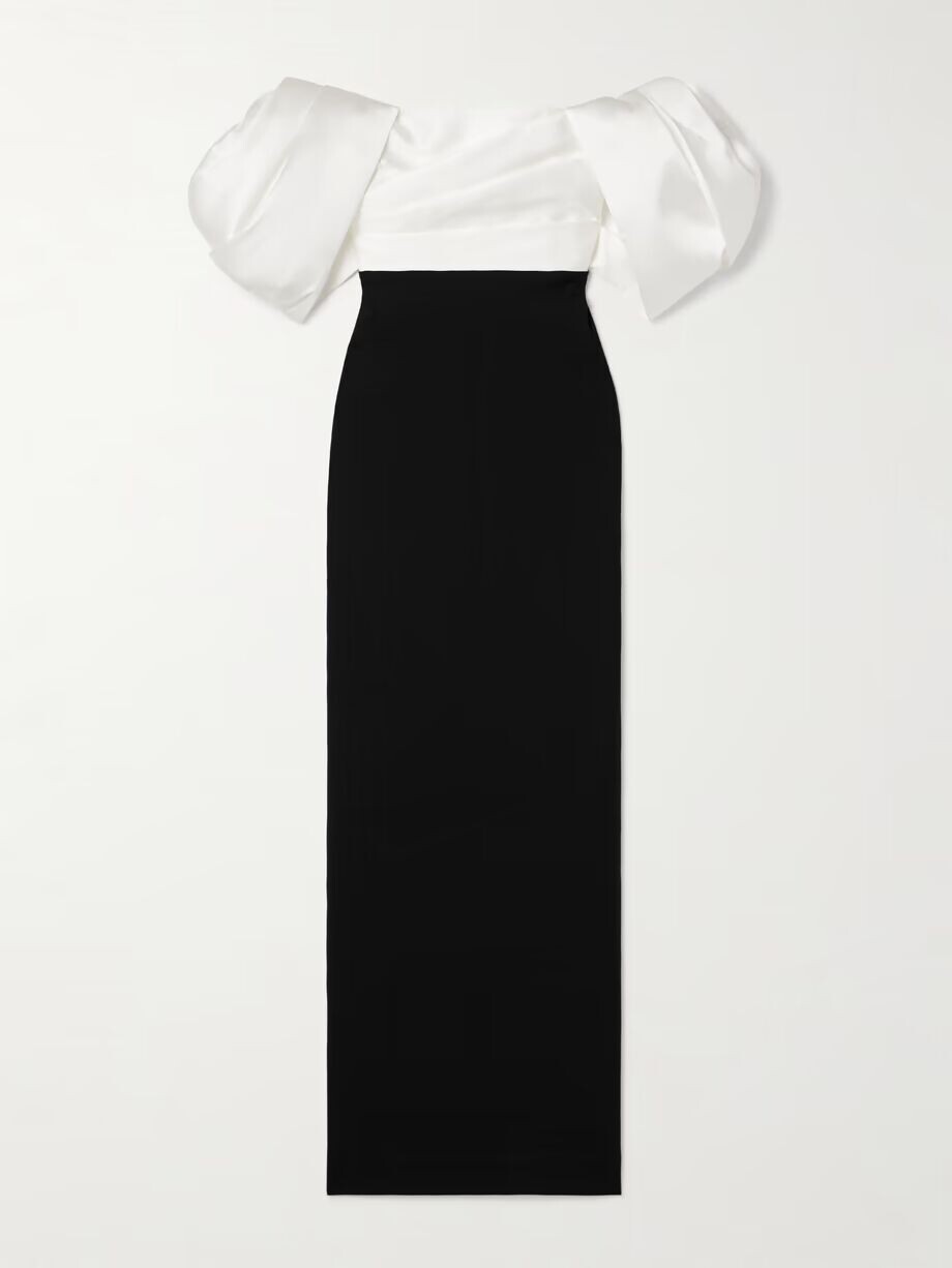 Двухцветное платье Sian из крепа и фая с открытыми плечами Solace London, черный
Двухцветное платье Sian из крепа и фая с открытыми плечами Solace London, черный