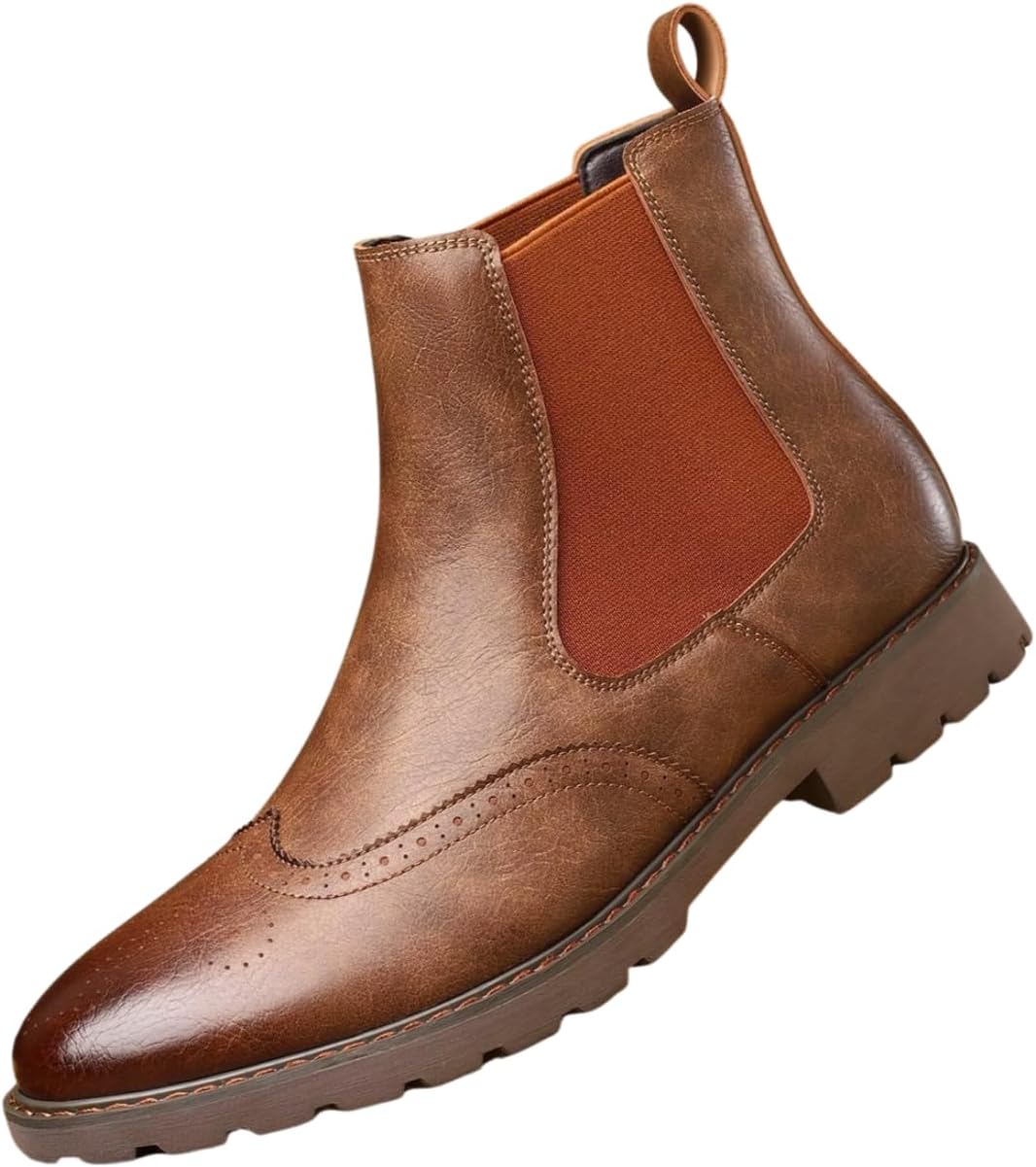 Мужские ботинки Chelsea Santimon с крыльями и брогированием, без шнурков, для работы, вечернего выхода и повседневной носки, коричневый
Мужские ботинки Chelsea Santimon с крыльями и брогированием, без шнурков, для работы, вечернего выхода и повседневной носки, коричневый