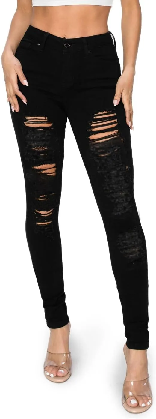 2LUV Женские потертые скинни джинсы с прорезями
2LUV Женские потертые скинни джинсы с прорезями