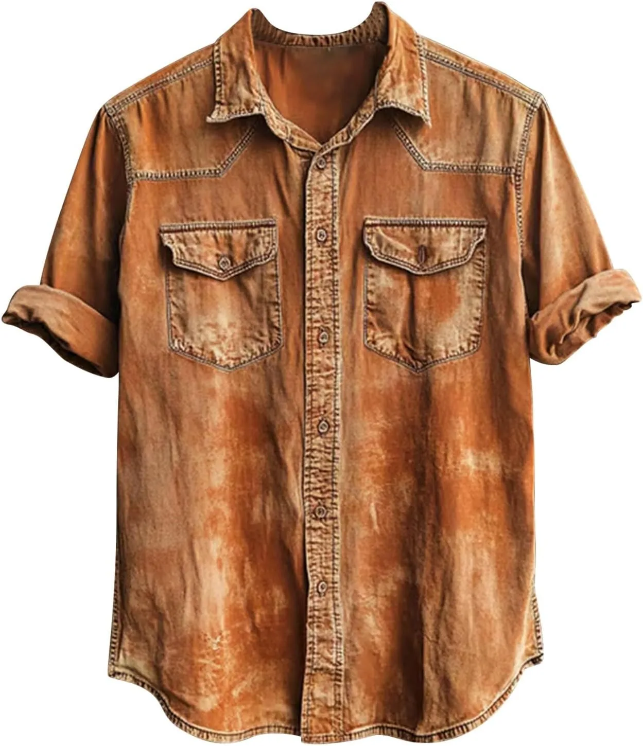 Повседневная джинсовая рубашка для мужчин с потертостями
Повседневная джинсовая рубашка для мужчин с потертостями