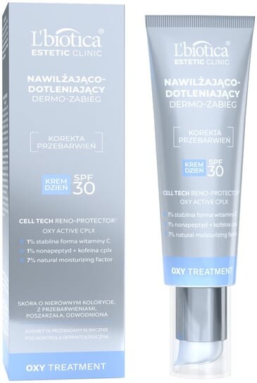 Дневной крем для ухода за кожей, увлажняющий и насыщающий кислородом SPF30, 35 мл L'Biotica Estetic Clinic OXY Treatment, Inna marka
Дневной крем для ухода за кожей, увлажняющий и насыщающий кислородом SPF30, 35 мл L'Biotica Estetic Clinic OXY Treatment, Inna marka