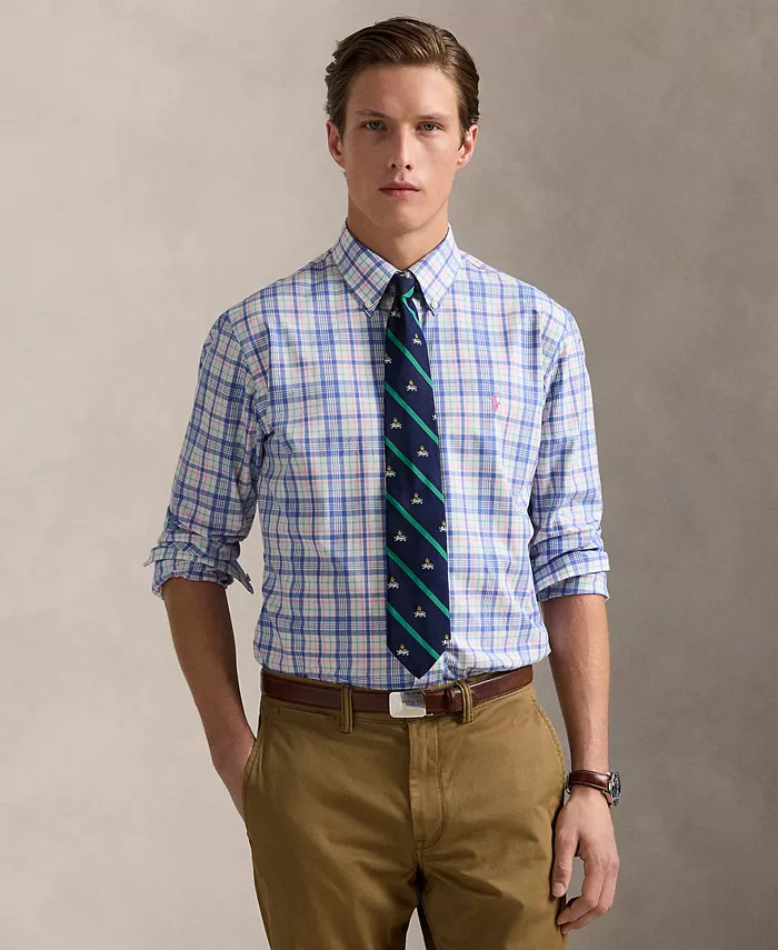 Мужская классическая рубашка из стрейч-поплина в клетку Polo Ralph Lauren, коричневый/бежевый
Мужская классическая рубашка из стрейч-поплина в клетку Polo Ralph Lauren, коричневый/бежевый