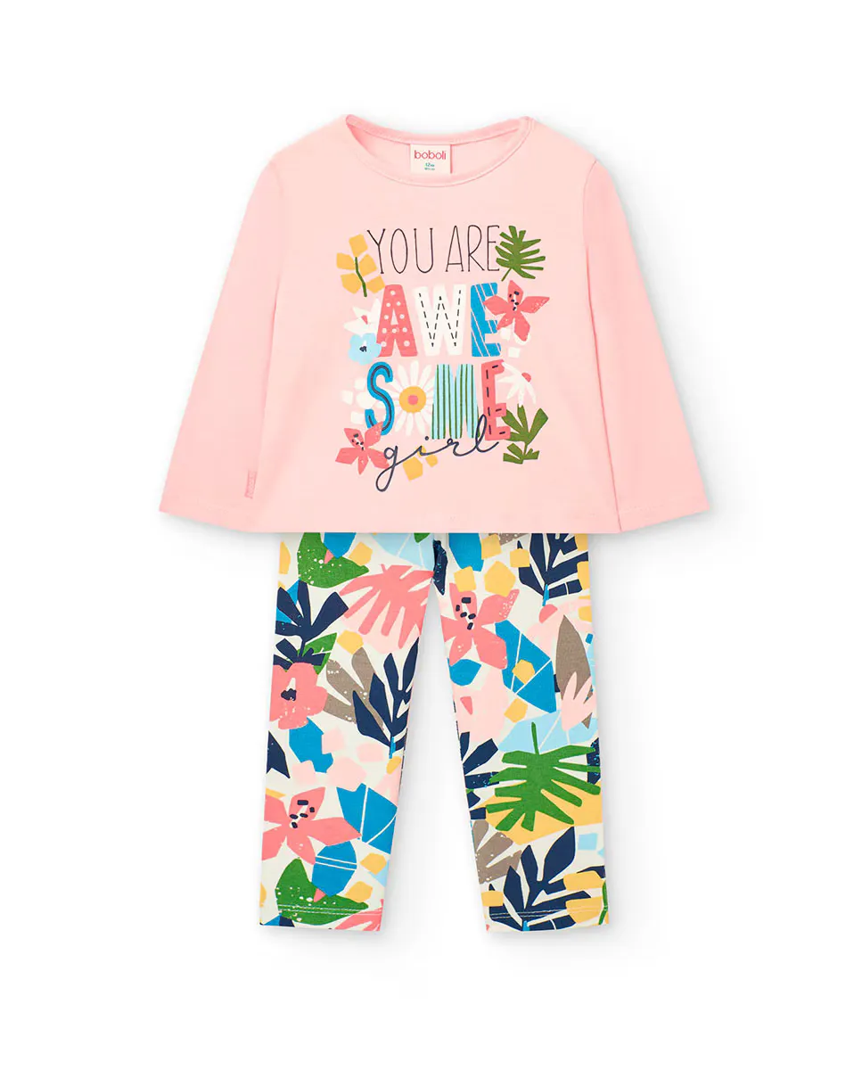 Комплект из футболки с длинным рукавом и леггинсов с принтом для малышки Boboli, цвет Rosa
Комплект из футболки с длинным рукавом и леггинсов с принтом для малышки Boboli, цвет Rosa
