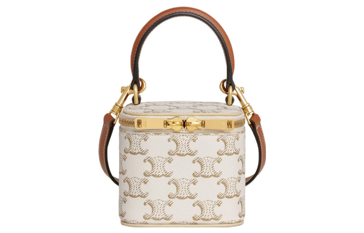 CELINE Сумка-бокс Триумф из телячьей кожи Мини женская бежево-белая
CELINE Сумка-бокс Триумф из телячьей кожи Мини женская бежево-белая