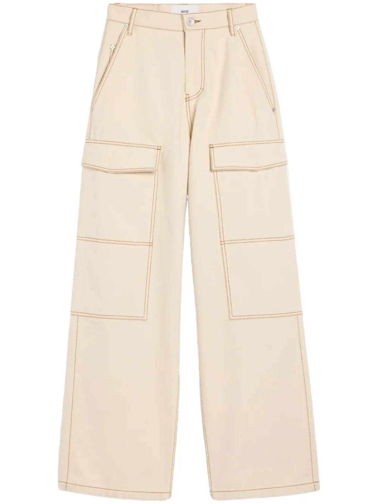 Брюки широкого кроя AMI Paris, нейтральный
Брюки широкого кроя AMI Paris, нейтральный